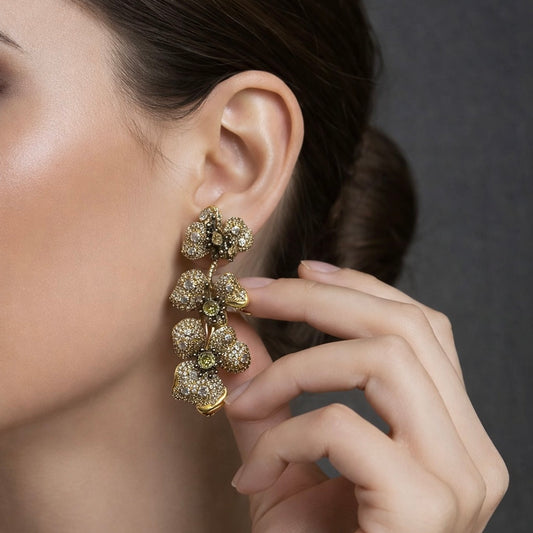 ZIRCON TERCEL FLOWER EARRINGS
