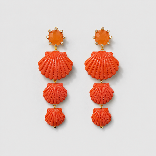 VENUS ORANGE DANGLE EARRINGS