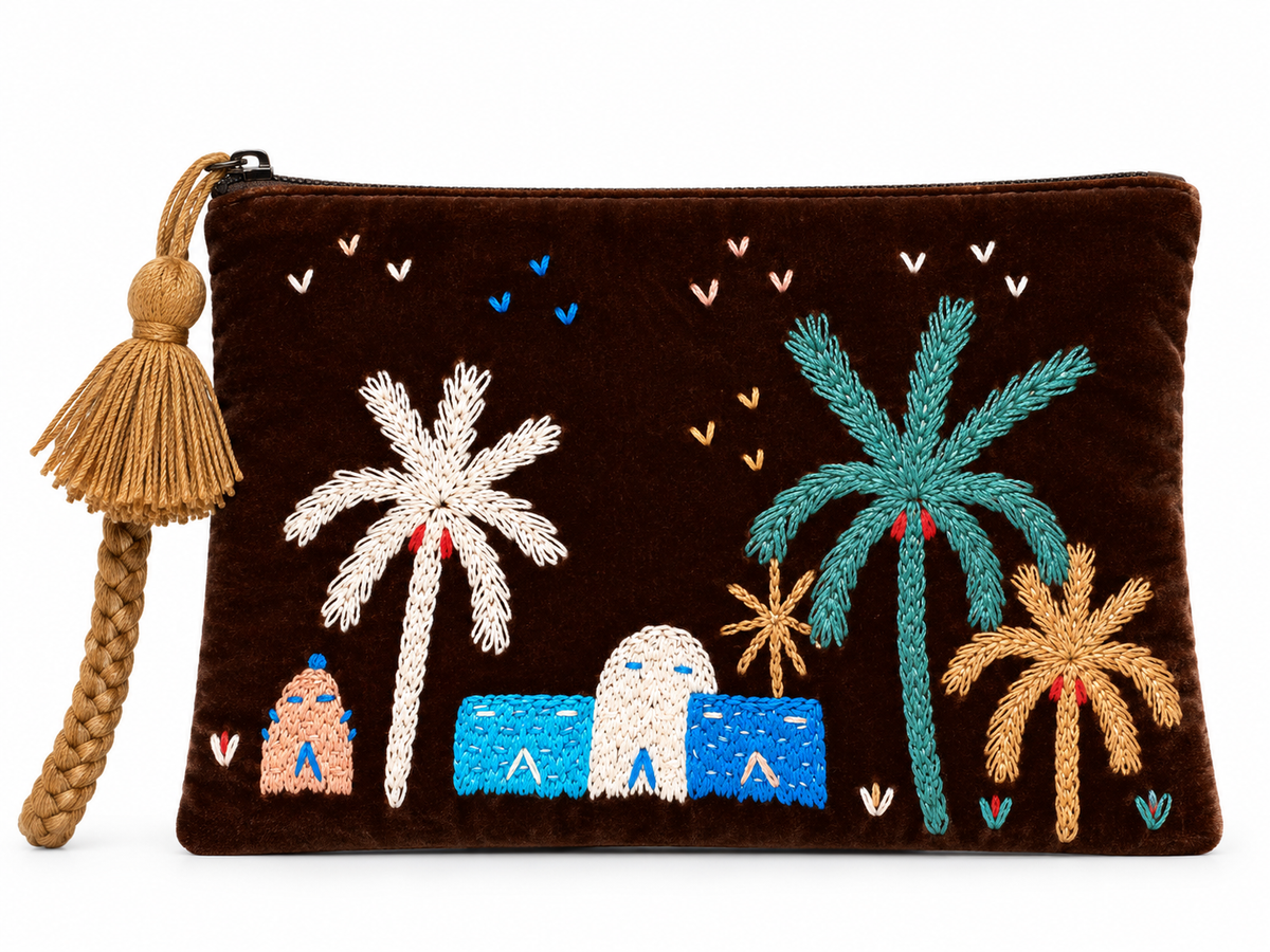 BROWN PALM STORIES POUCH