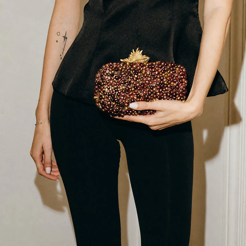 GOLDEN MUREX LOULOU BRONZE BOX CLUTCH