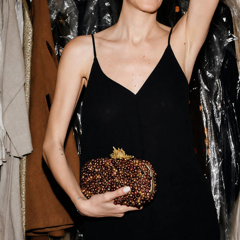 GOLDEN MUREX LOULOU BRONZE BOX CLUTCH