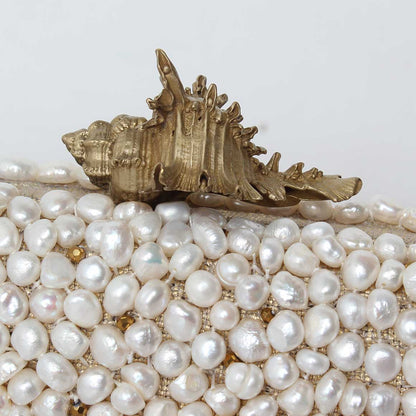 GOLDEN MUREX LOULOU WHITE BOX CLUTCH