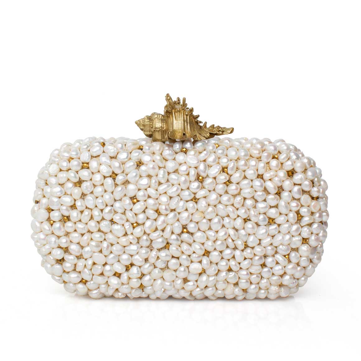 GOLDEN MUREX LOULOU WHITE BOX CLUTCH