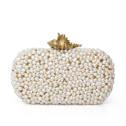 GOLDEN MUREX LOULOU WHITE BOX CLUTCH