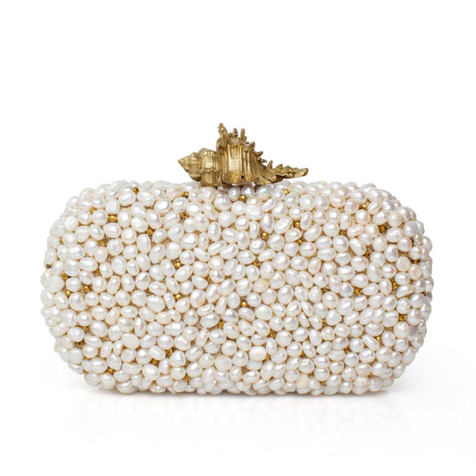 GOLDEN MUREX LOULOU WHITE BOX CLUTCH