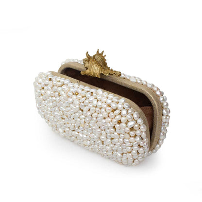 GOLDEN MUREX LOULOU WHITE BOX CLUTCH