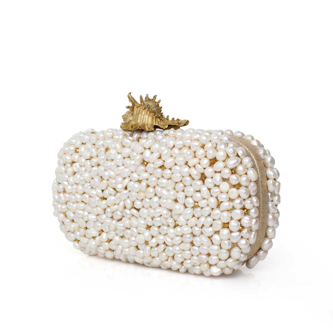 GOLDEN MUREX LOULOU WHITE BOX CLUTCH