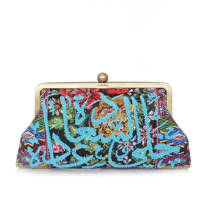 HAPPINESS BLUE ON MEXICAN FLORAL CLASSIC BAG