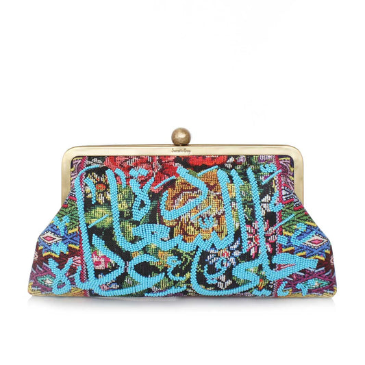 HAPPINESS BLUE ON MEXICAN FLORAL CLASSIC BAG