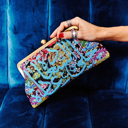HAPPINESS BLUE ON MEXICAN FLORAL CLASSIC BAG