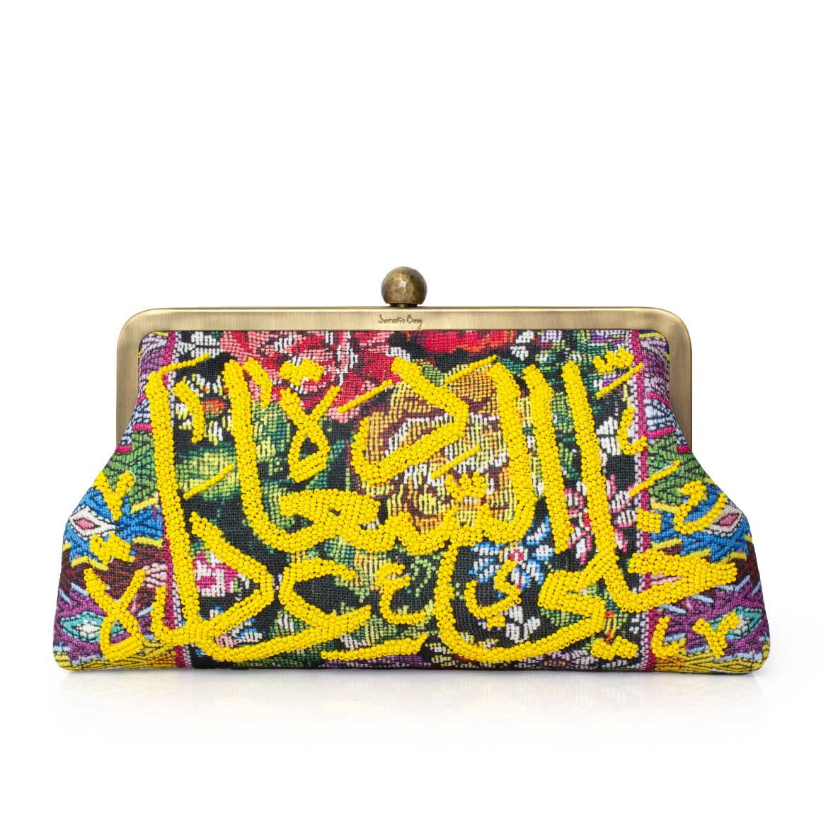HAPPINESS YELLOW ON MEXICAN FLORAL CLASSIC BAG