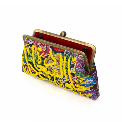 HAPPINESS YELLOW ON MEXICAN FLORAL CLASSIC BAG