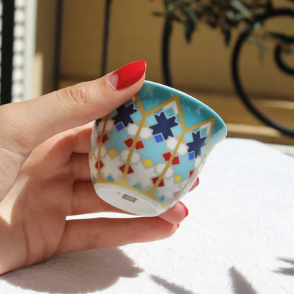 6 COFFEE CUPS PORCELAIN SURSOCK VITRAIL 60 ML