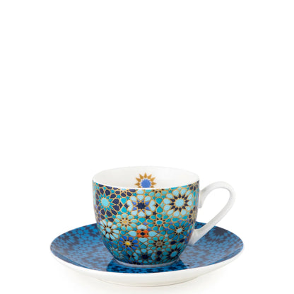 4 COFFEE CUPS AND SAUCER MOUCHARABIEH BLUE 90 ML