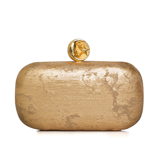 MOON ON GOLD BOX CLUTCH