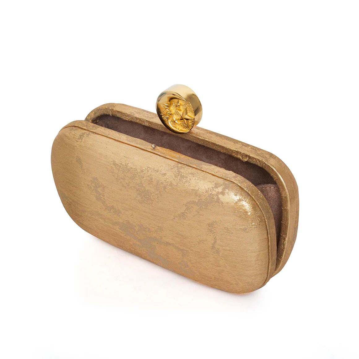 MOON ON GOLD BOX CLUTCH