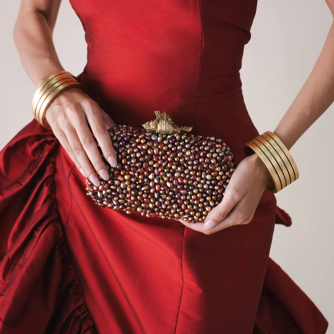 GOLDEN MUREX LOULOU BRONZE BOX CLUTCH