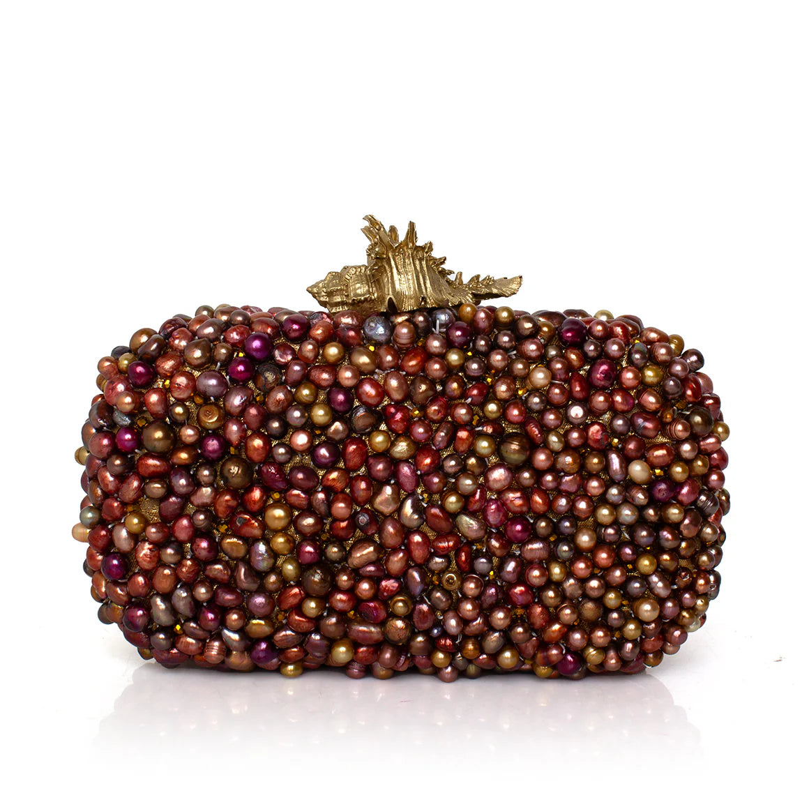 GOLDEN MUREX LOULOU BRONZE BOX CLUTCH