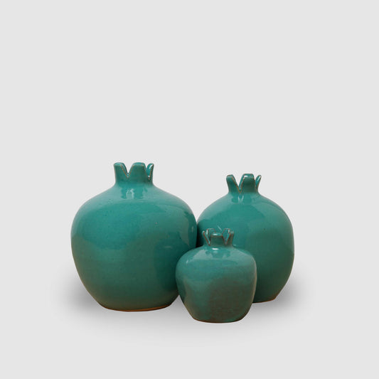 GREEN CERAMIC POMEGRANATES