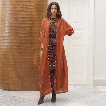 PEARL DROPS ON PALM RUST ABAYA