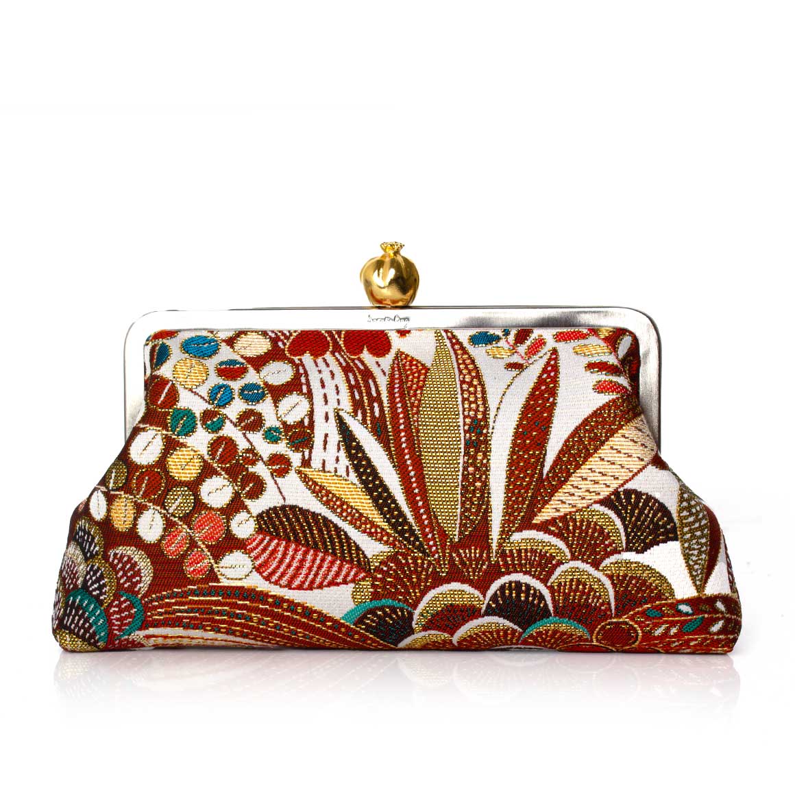 POMEGRANATE ON BROWN JUNGLE CLASSIC BAG