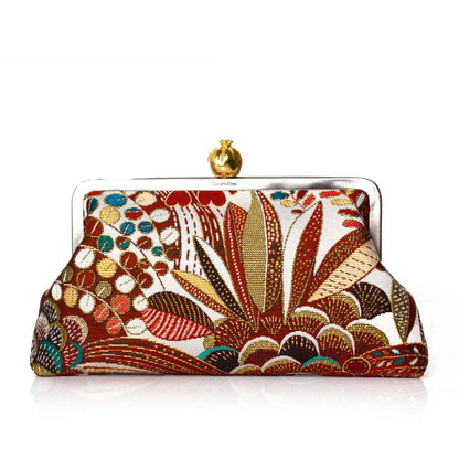 POMEGRANATE ON BROWN JUNGLE CLASSIC BAG