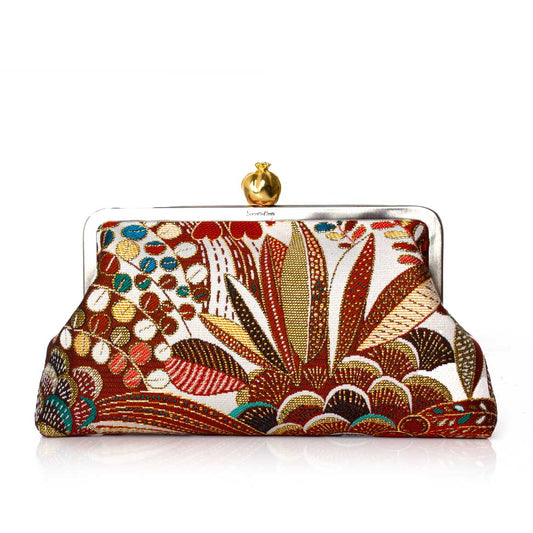 POMEGRANATE ON BROWN JUNGLE CLASSIC BAG