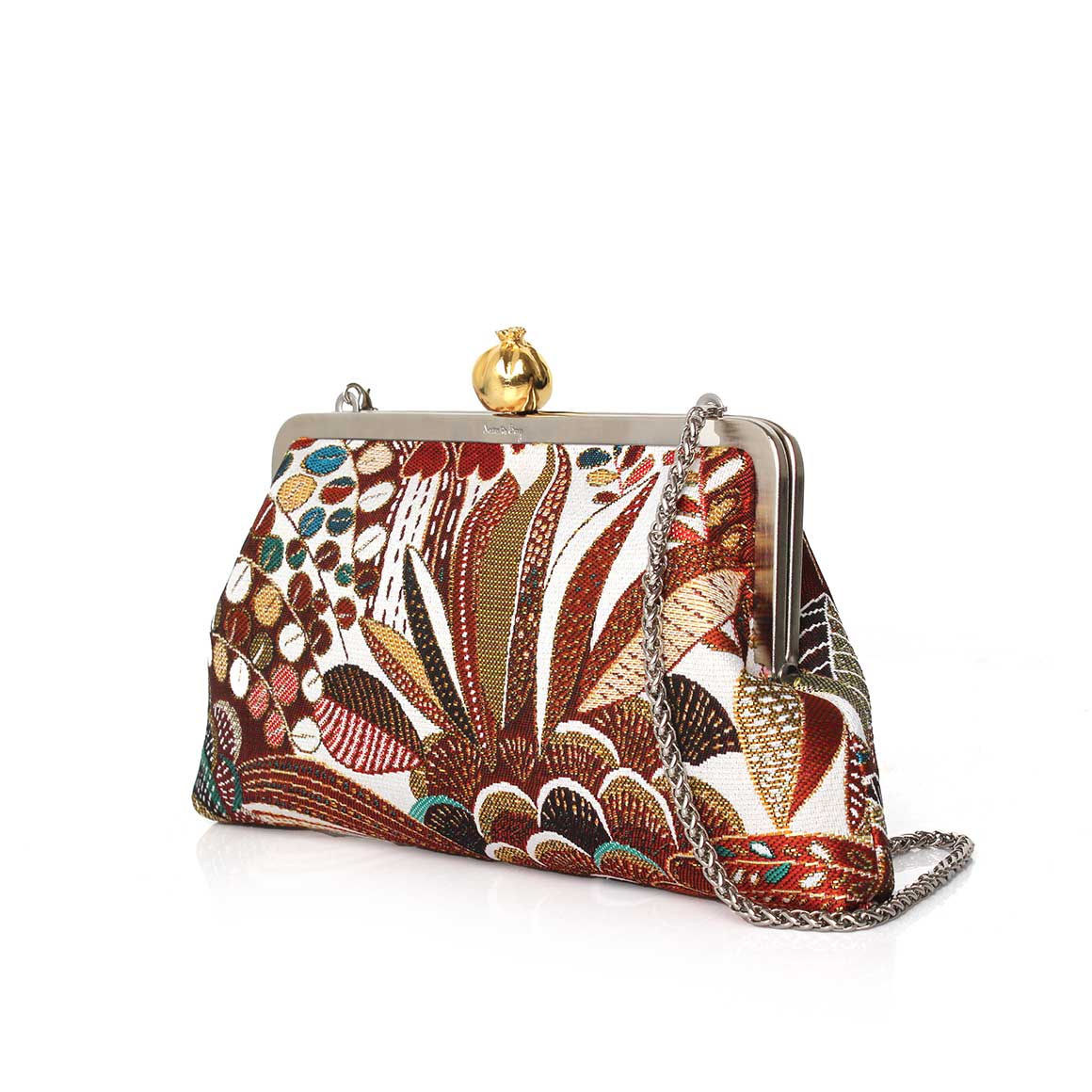 POMEGRANATE ON BROWN JUNGLE CLASSIC BAG