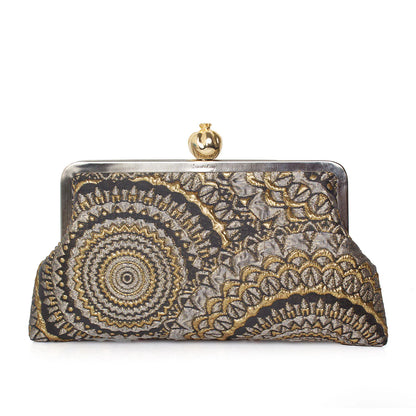 POMEGRANATE ON SUNBURST BROCADE CLASSIC BAG