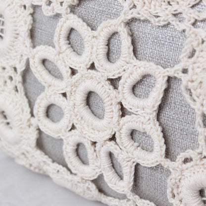 POMEGRANATE WITH CROCHET ON SILVER BOX CLUTCH