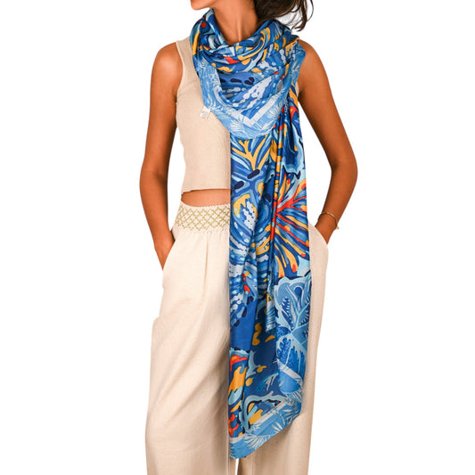 BLUE BOTANIC MUSE SCARF