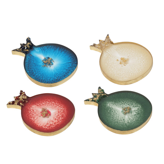 RESIN POMEGRANATE COASTERS