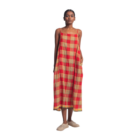 THE SUNDOWN CHECK SLIP DRESS