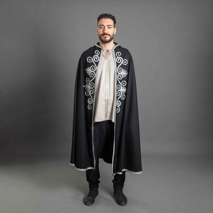 THE ROYAL BLACK WOOL SELHAM WITH SILVER EMBROIDERY