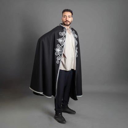 THE ROYAL BLACK WOOL SELHAM WITH SILVER EMBROIDERY