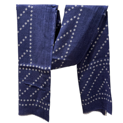 INDIGO BANDHANI WOOL SCARF