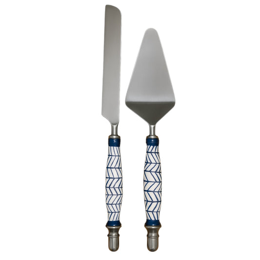 BLUE GEOMETRIC CAKE SET