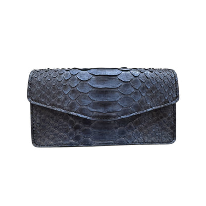 NAVY PYTHON ENVELOPE BAG