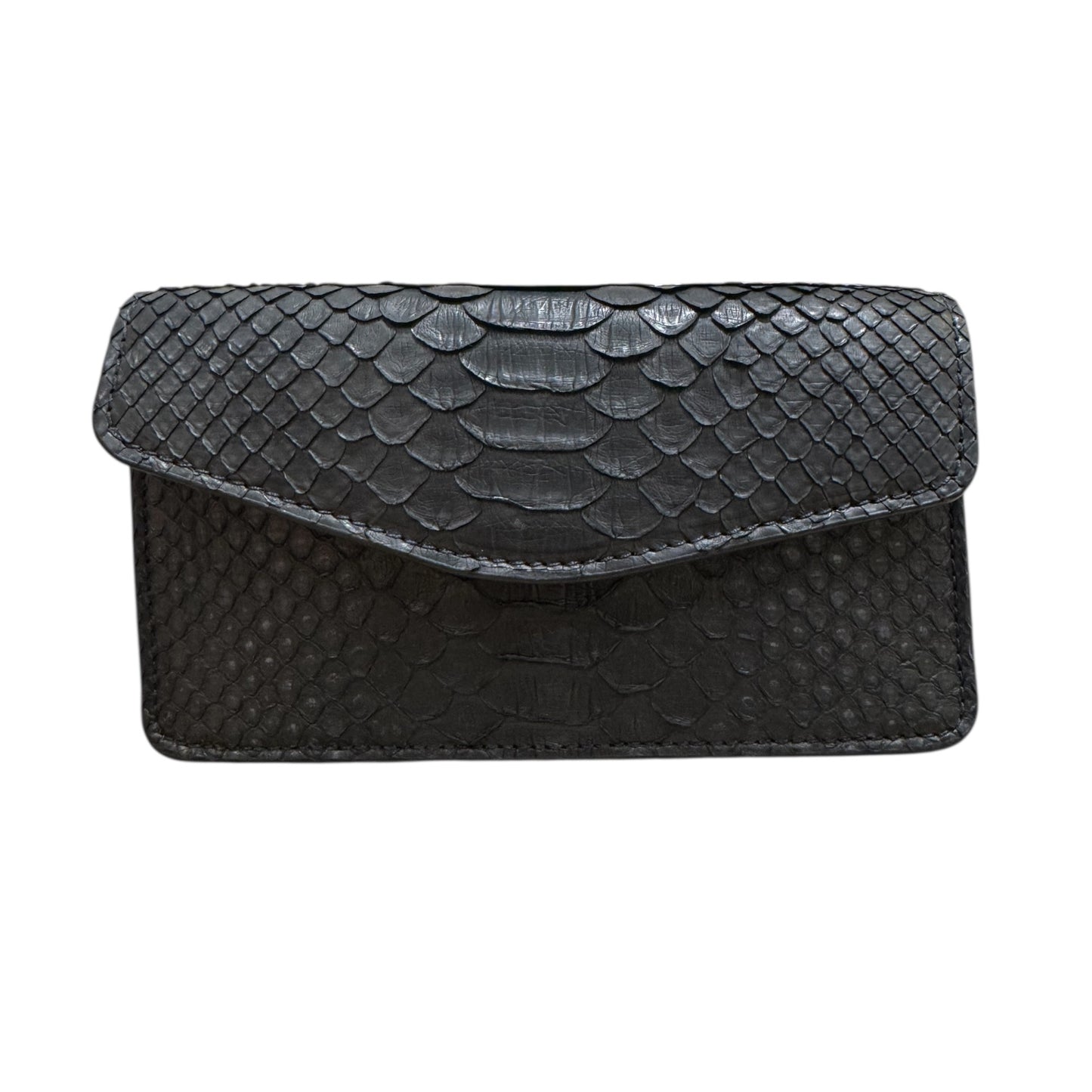 BLACK PYTHON ENVELOPE BAG