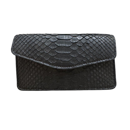 BLACK PYTHON ENVELOPE BAG