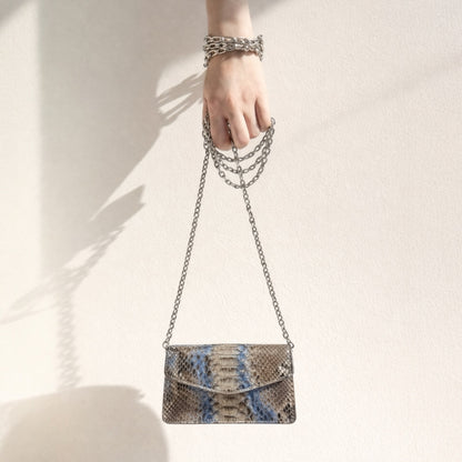 AZURE PYTHON ENVELOPE BAG
