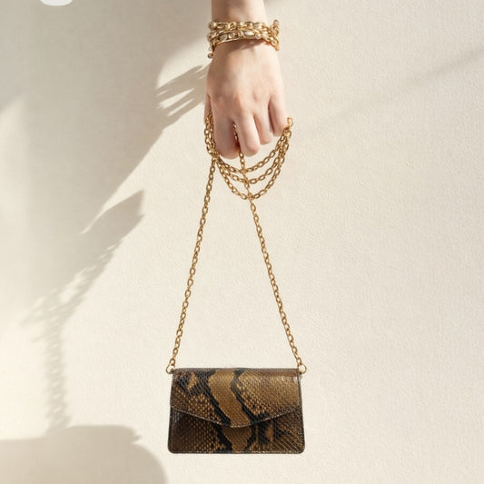 GILDED PYTHON ENVELOPE BAG