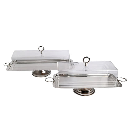 SILVER FOOTED RECTANGULAR TRAY