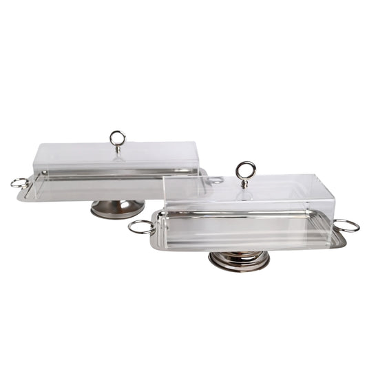 SILVER FOOTED RECTANGULAR TRAY