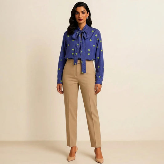 SAPHIRE MOTIF SILK BLOUSE