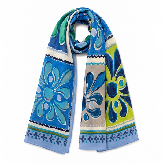 BLUE SORRENTO BLOOM SCARF