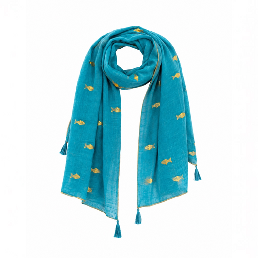 BLUE GOLDFISH SCARF