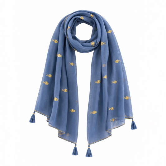 NAVY GOLDFISH SCARF
