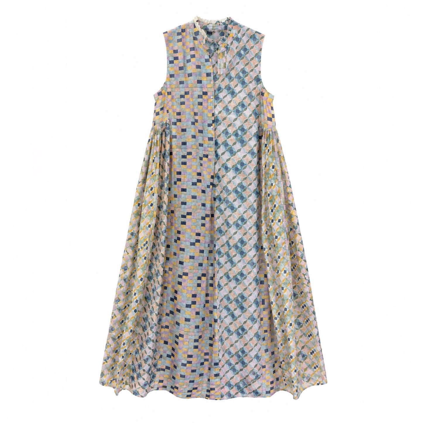 MOSAIC BLOCK PRINTED DRESS