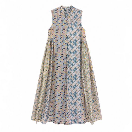 MOSAIC BLOCK PRINTED DRESS